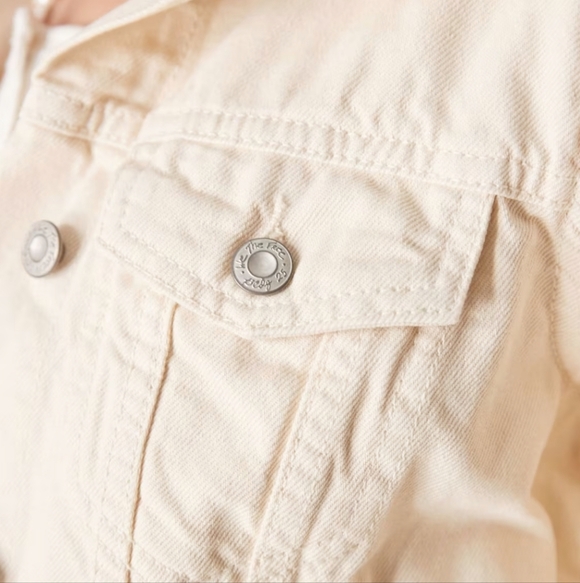 Free People Rumors Denim Jacket In Ecru Size Small - Picture 2 of 9